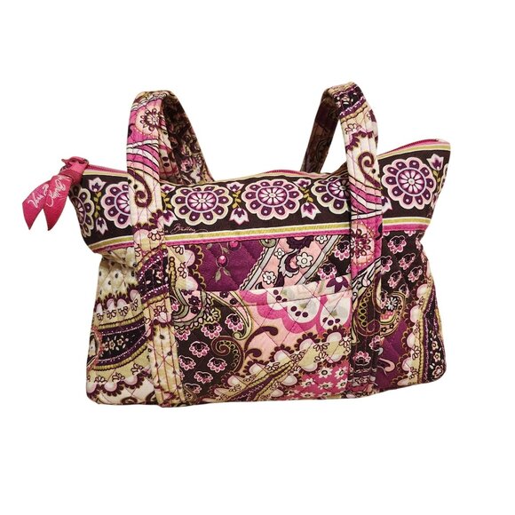 Vera Bradley Handbags - Vera Bradley Morgan Tote Bag Very Berry Paisley Pink Quilted Purse Retired 2011